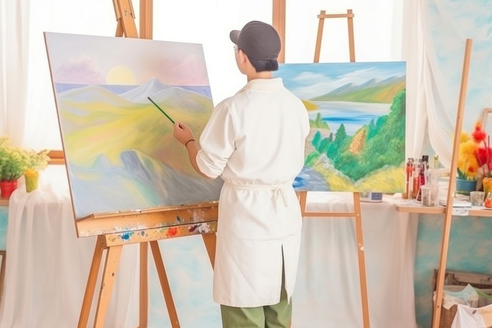 Dressed in apron painting canvas art adult.