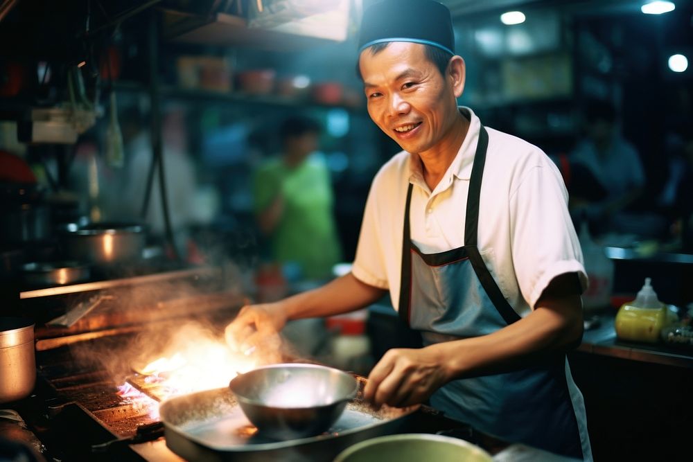 Thai chef cooking adult food.