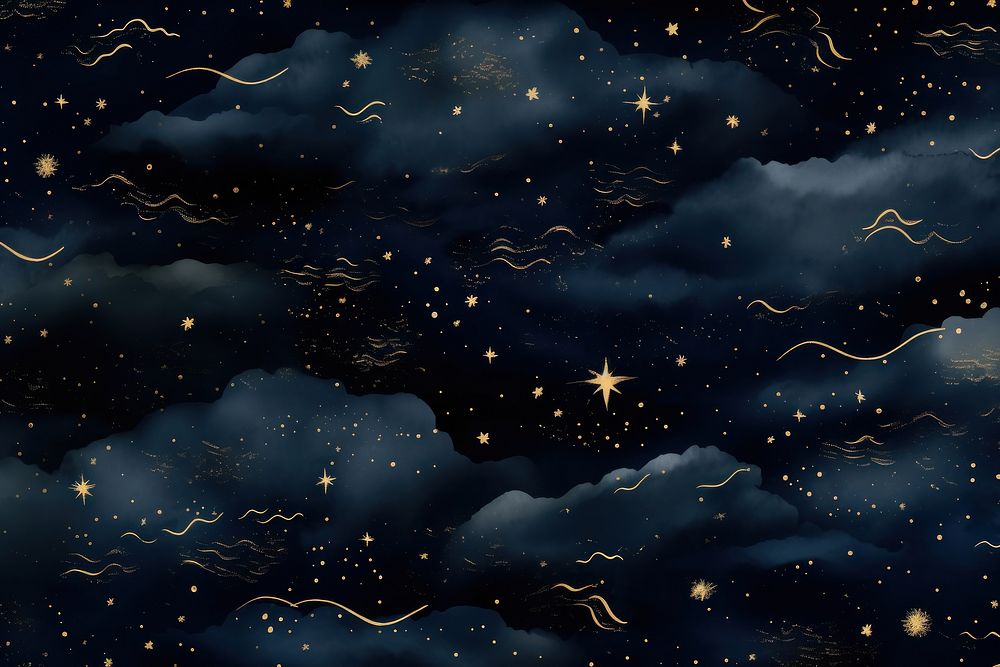 Vector dark blue seamless pattern night constellation backgrounds.