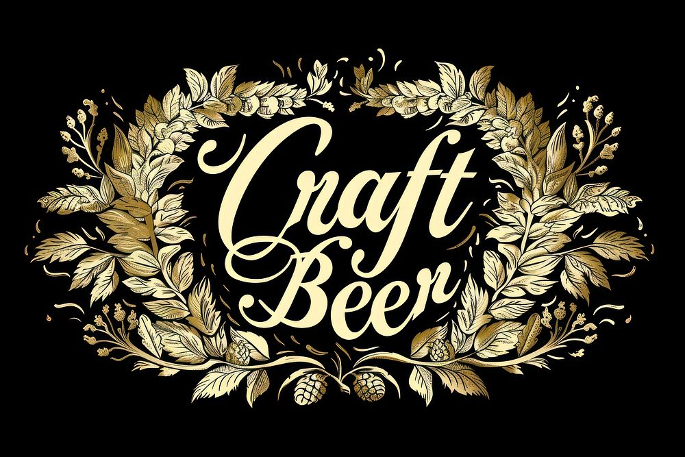 Craft beer text logo calligraphy.