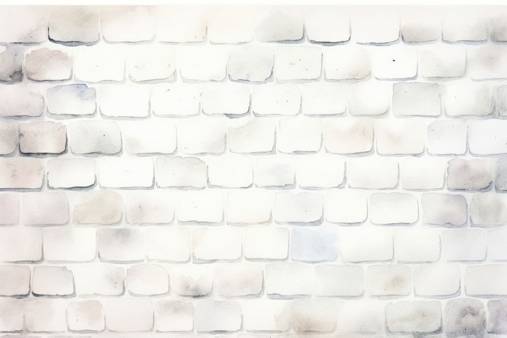 White brick wall simple watercolor illustration architecture backgrounds repetition.