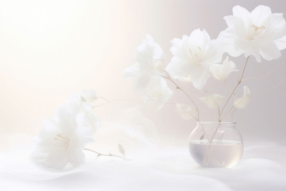 White Dreamy background flower petal plant.