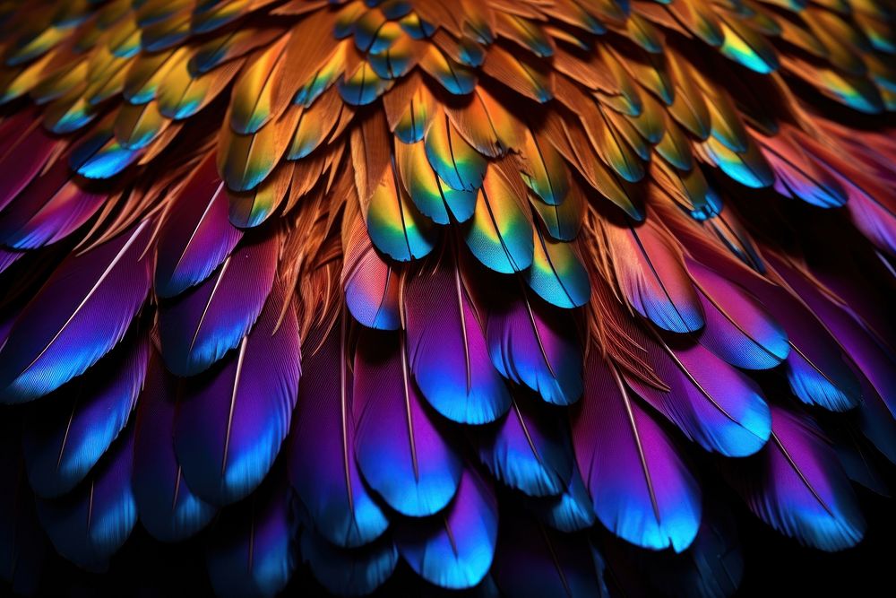 Colourful feathers holographic backgrounds pattern wing.