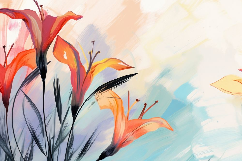 Flower backgrounds painting plant.