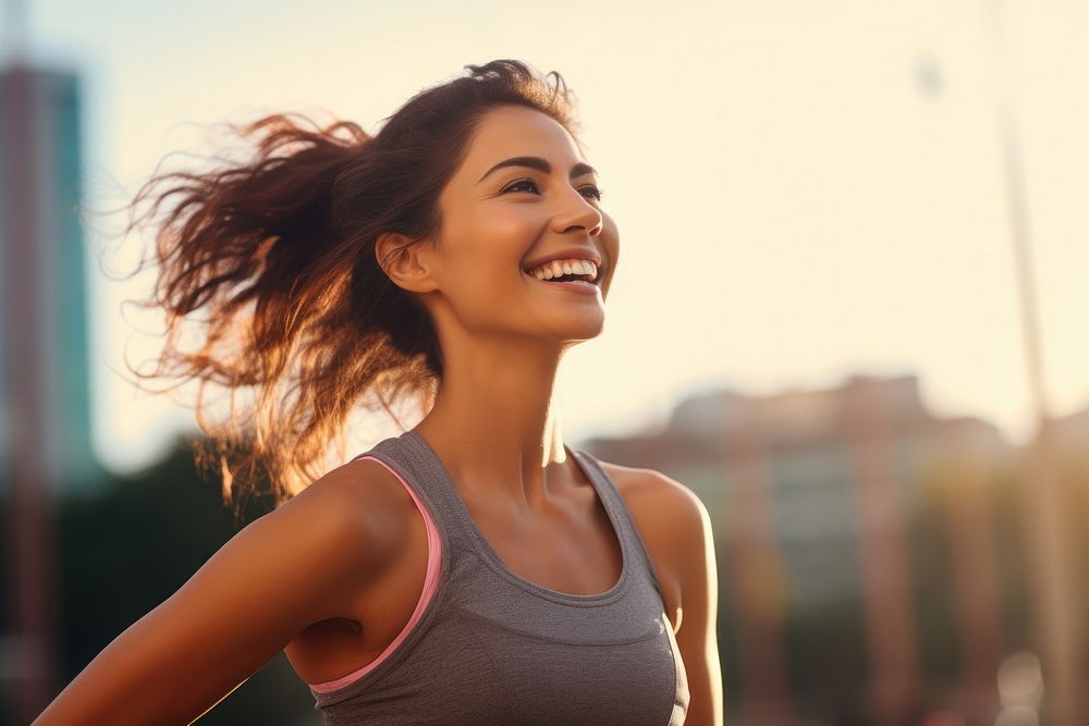 Woman stretching exercise smile laughing | Premium Photo - rawpixel