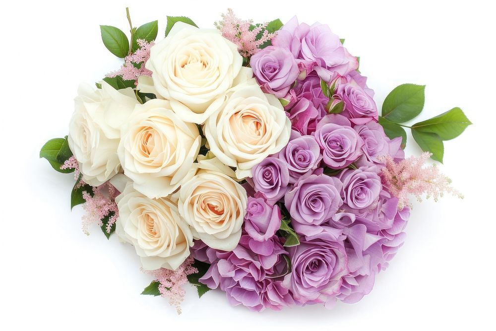 Bouquet of soft lilac rose wedding flower.