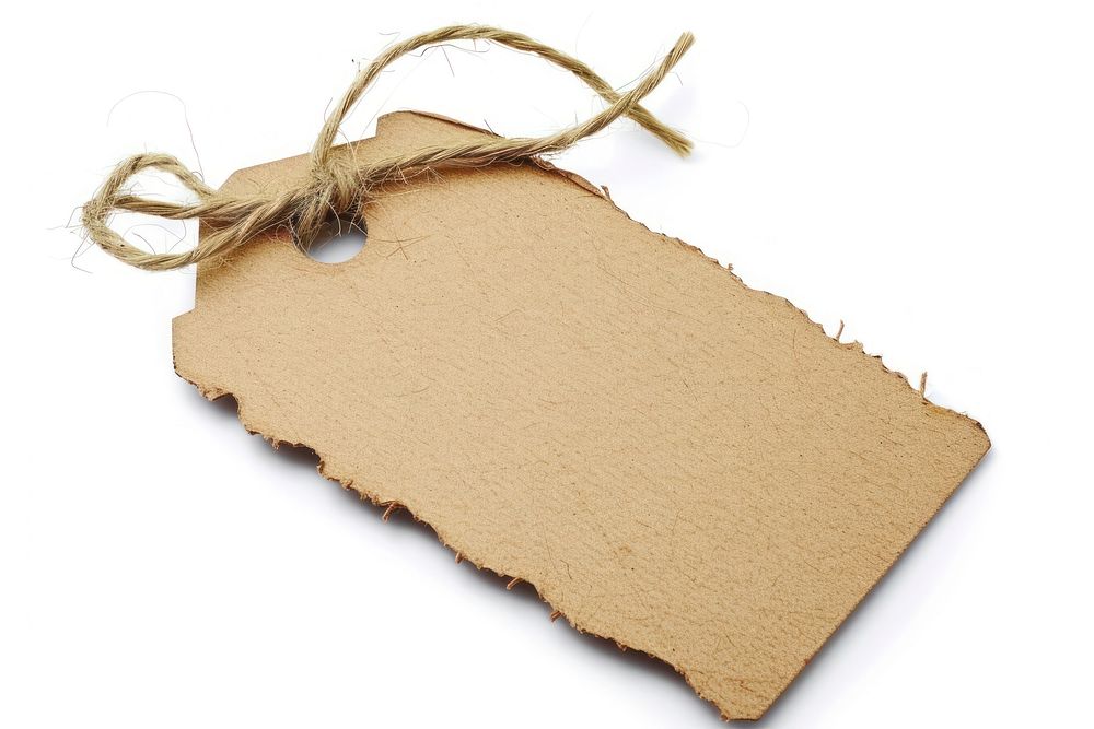 Craft paper tag white background cardboard textured.
