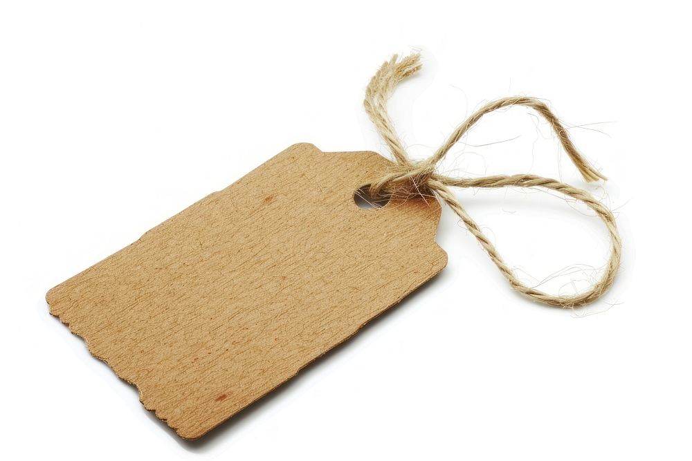 Craft paper tag white background cardboard pattern.
