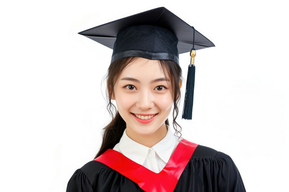 Happy chinese woman graduation student university.