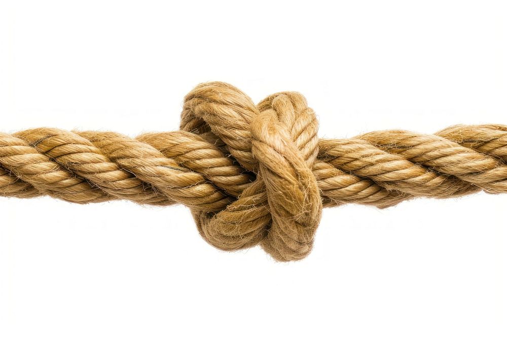 Rope knot white background durability.