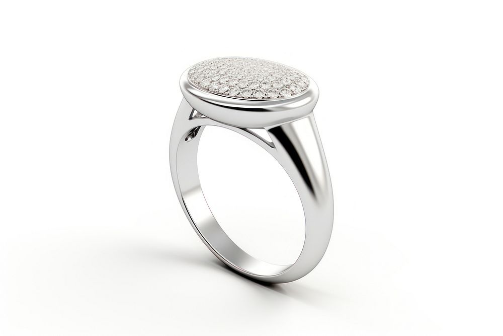 Jewellery platinum silver ring.