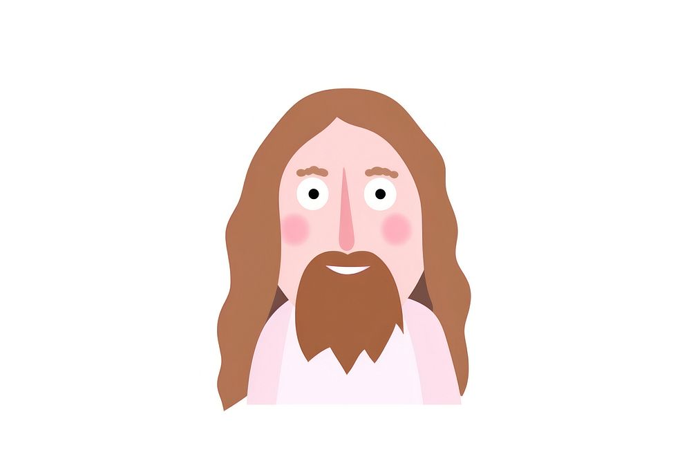 Jesus Christ cartoon white background anthropomorphic.