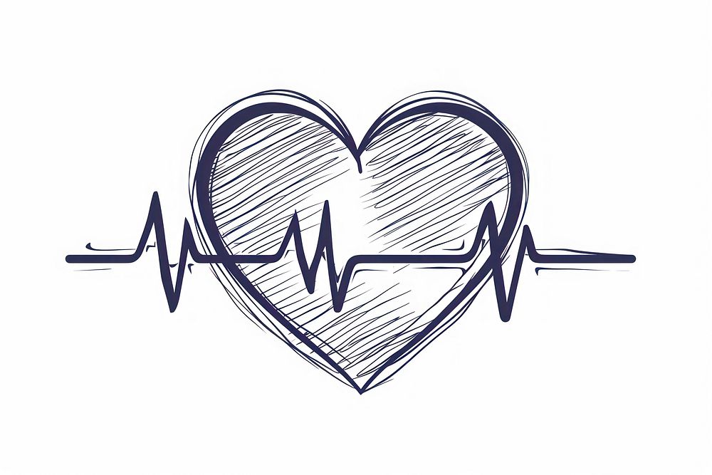 Healthcare heart drawing symbol.