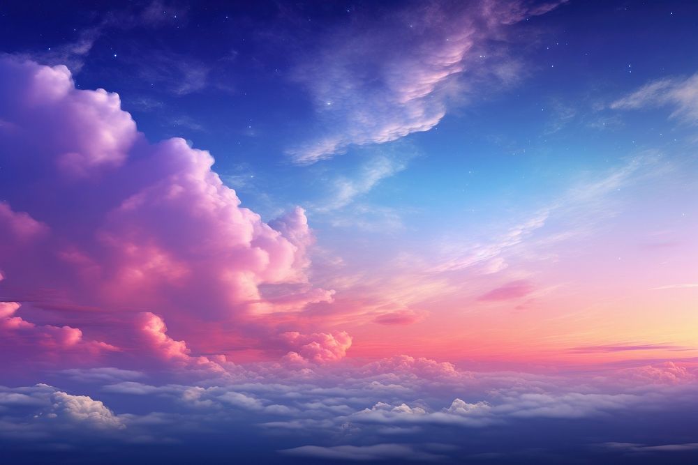 Fantasy evening sky background with shaped clouds backgrounds outdoors nature.