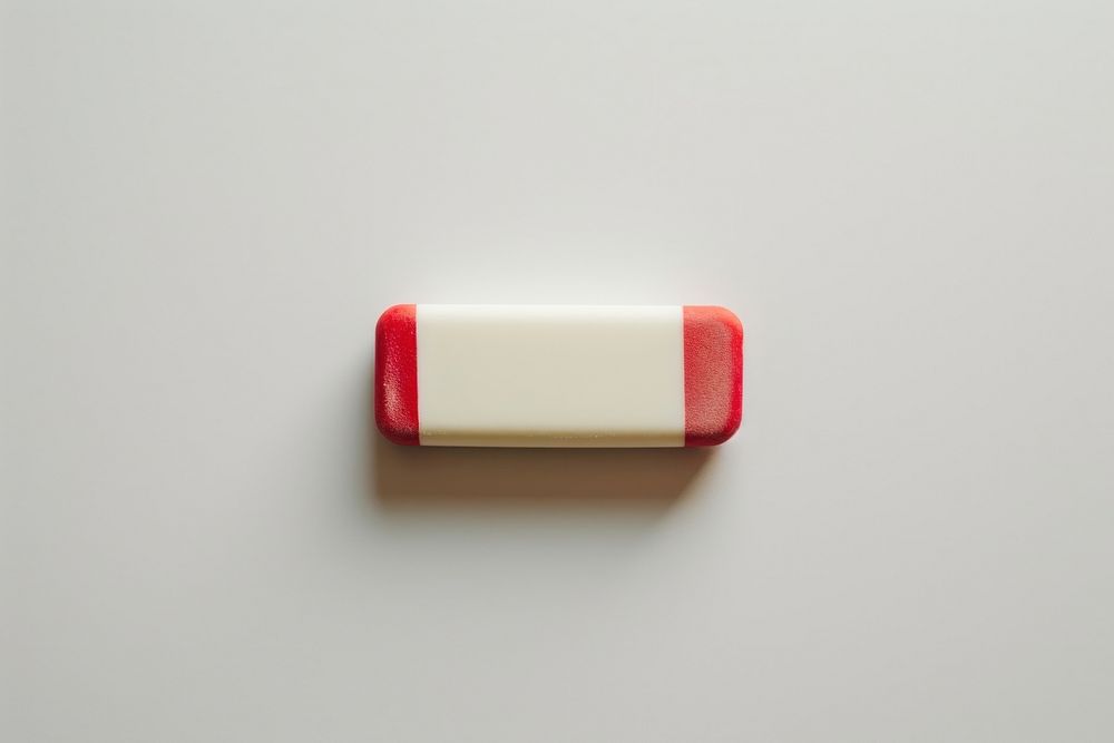 A eraser white background medication rectangle.