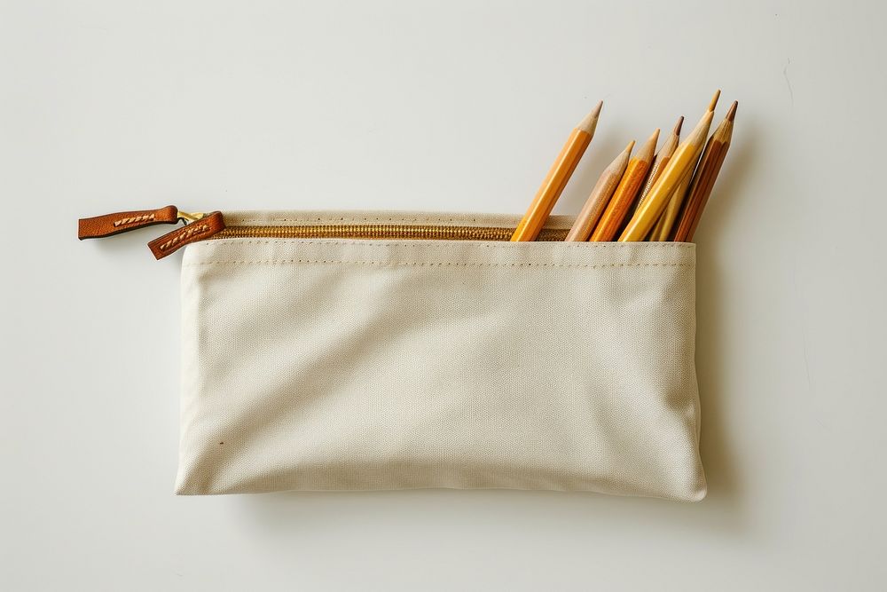 A pencil bag white background handbag device.