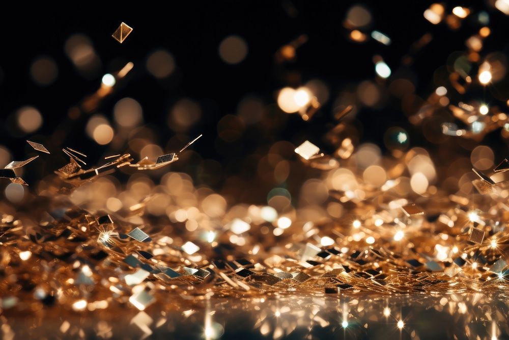Golden dust light backgrounds christmas confetti.