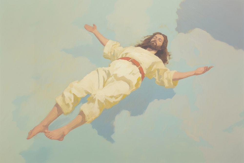 Jesus christ painting art sky.
