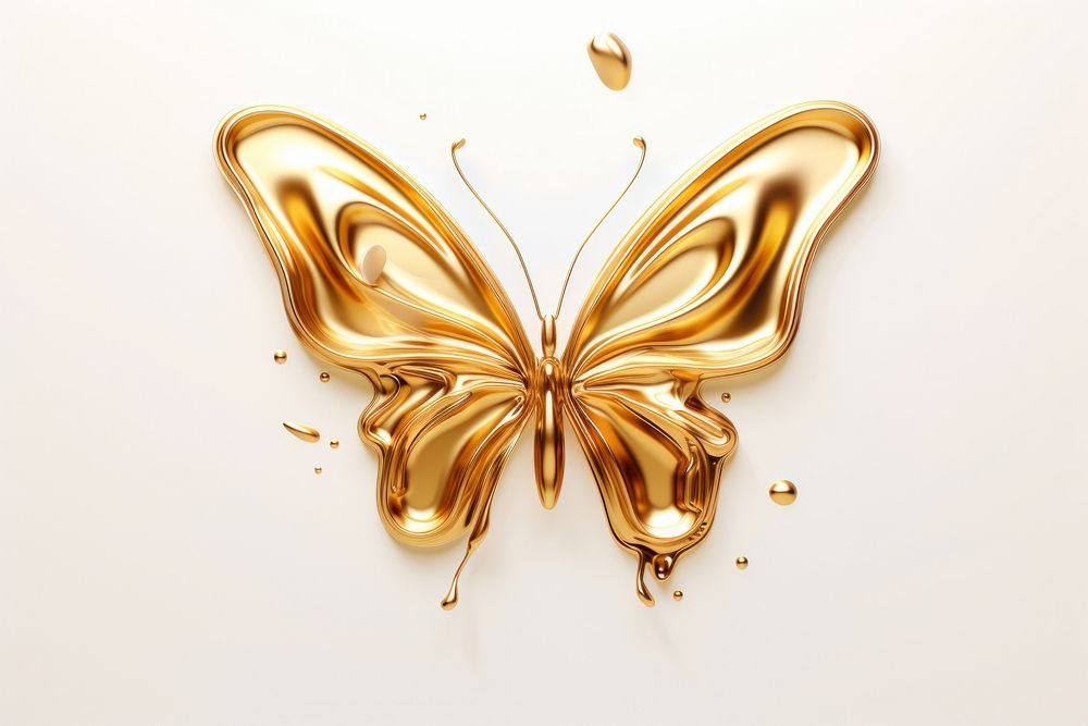 Butterfly gold white background celebration.
