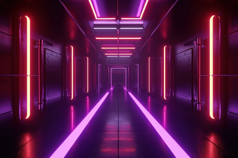 Futuristic light neon architecture.