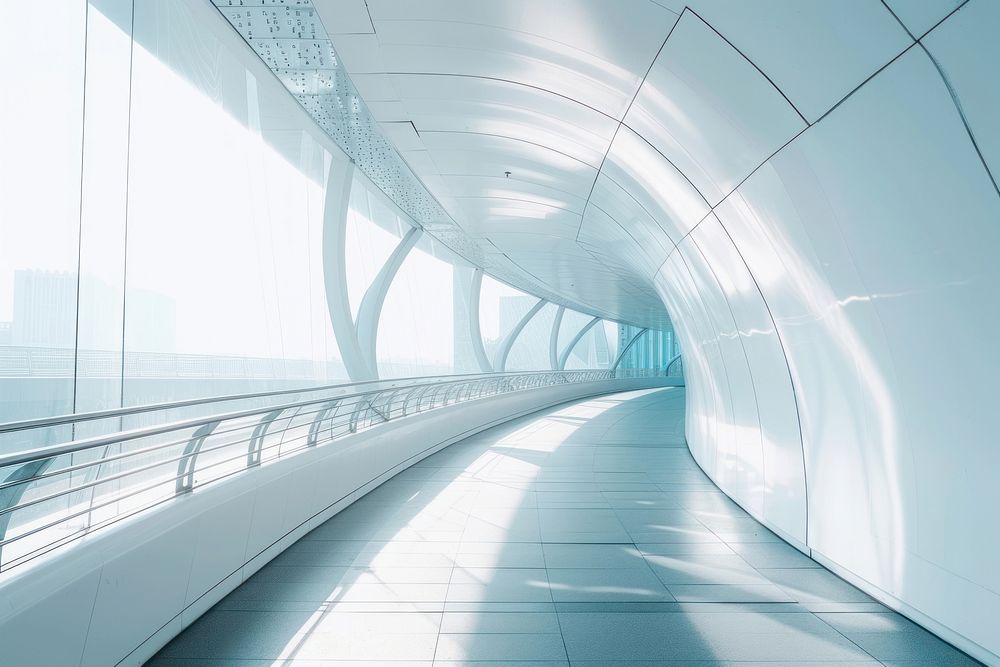 Architecture futuristic building corridor.