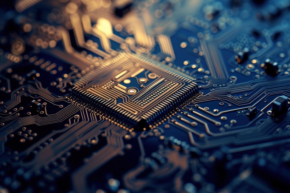 Machine Learning backgrounds motherboard electronics.
