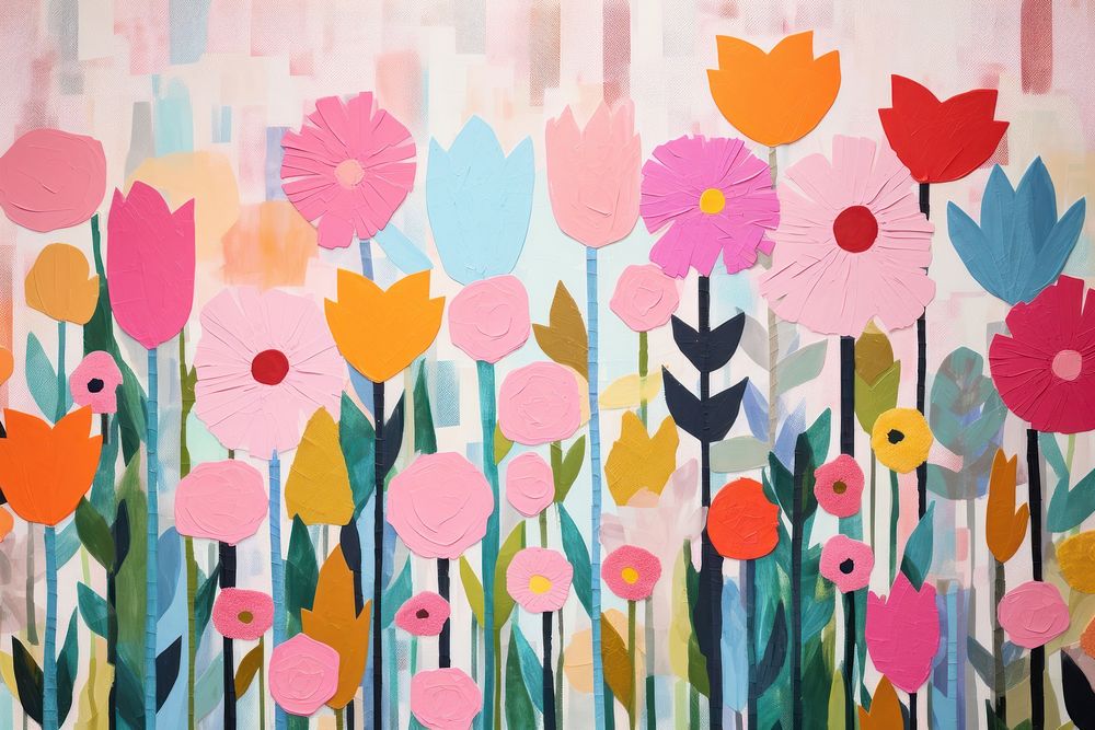 Colorful flowerland art backgrounds painting.
