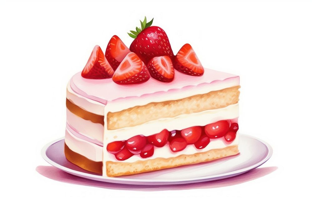 Birthday cake strawberry dessert cream.