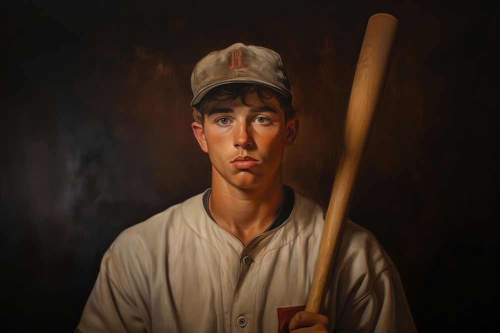 Baseball player portrait athlete sports.
