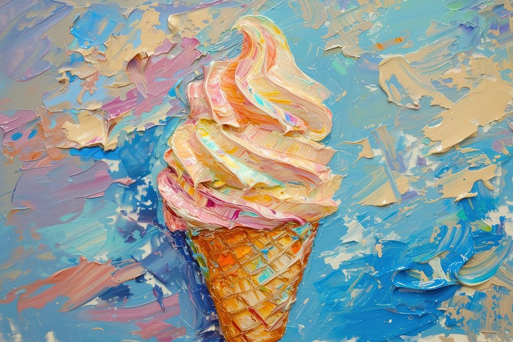Ice cream painting dessert food.