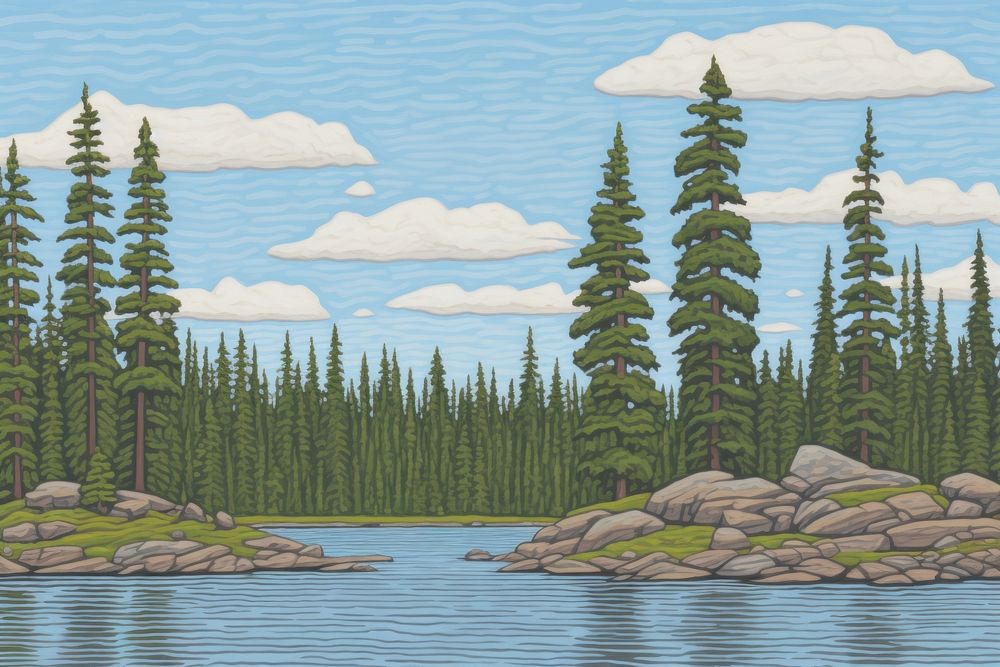 Lake wilderness landscape outdoors.