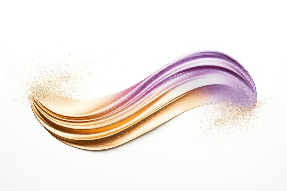 Gold abstract brush stroke white background lavender graphics.