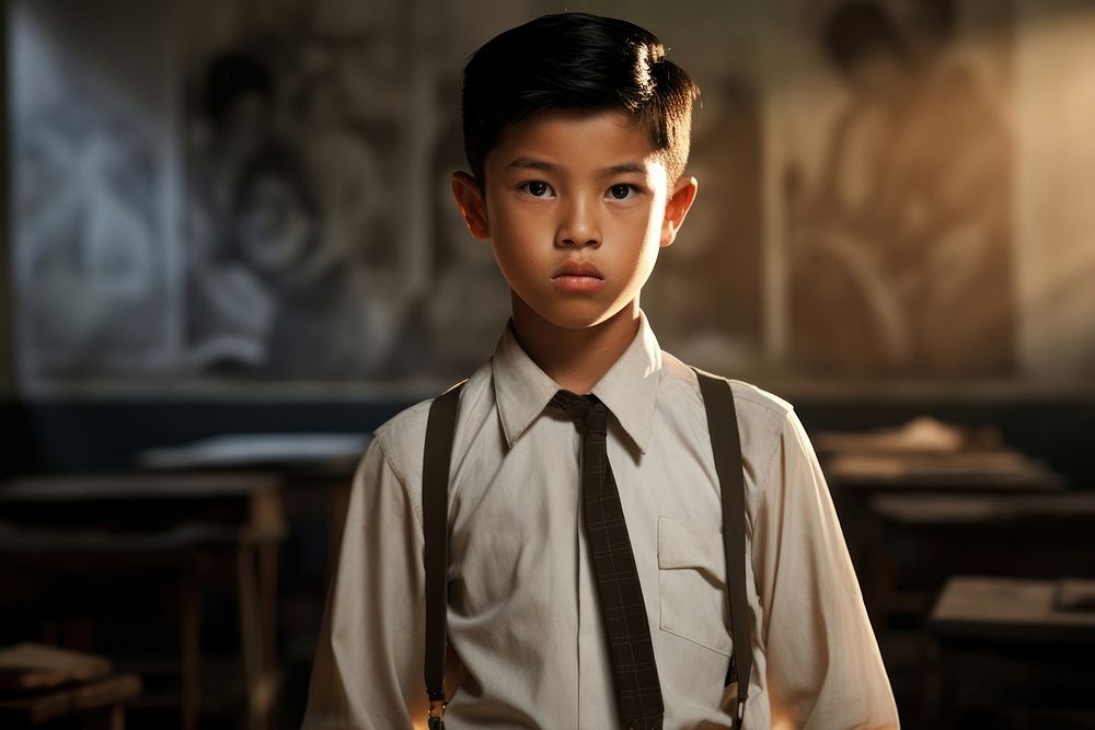 Thai boy portrait photo architecture.
