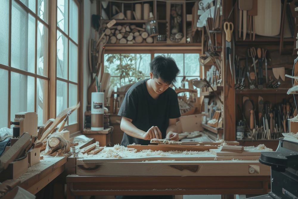Men make woodcraft architecture workshop adult.