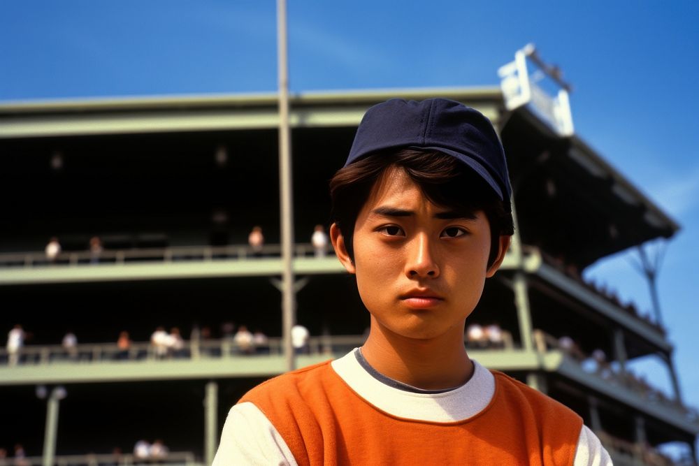 Japanese Baseball player portrait baseball athlete.