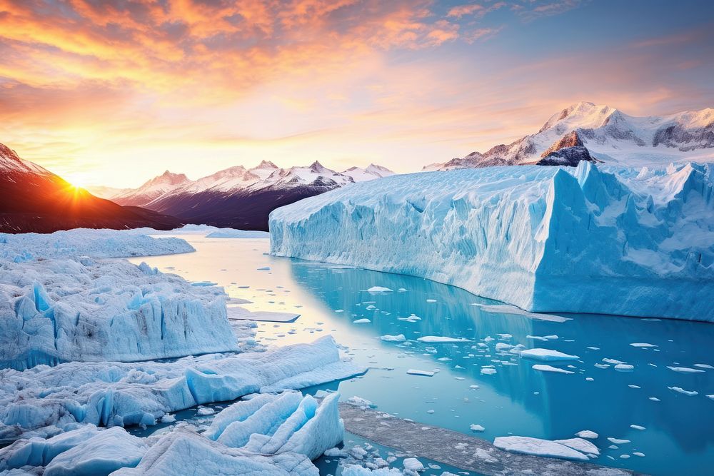 Perito Moreno Glacier glacier landscape panoramic.