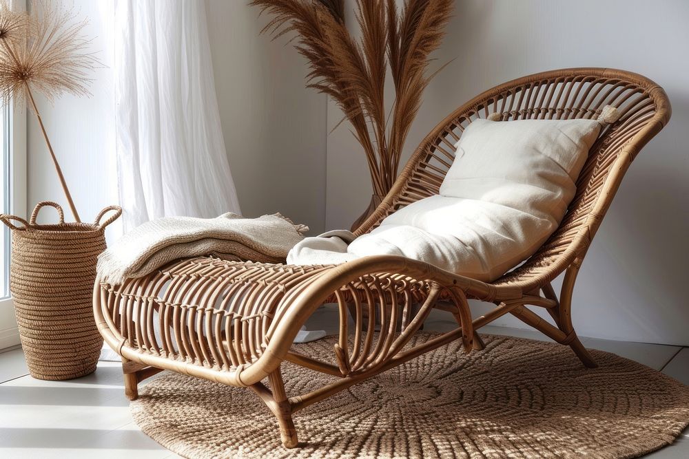 Stylish rattan furniture bed architecture comfortable.