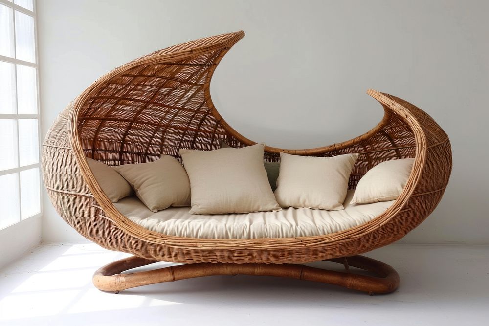 Stylish rattan furniture cushion pillow wood.