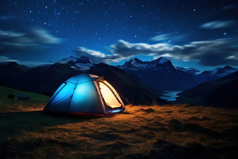Photo of a tent outdoors camping nature.
