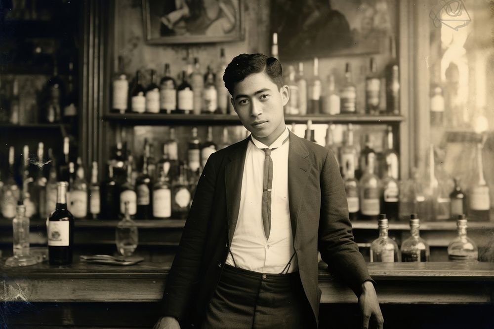 Thai gentleman bar bartender adult.