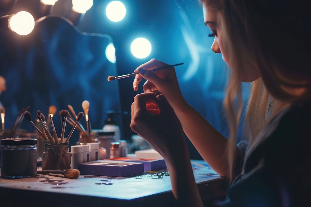 Women paint nail cosmetics smoking adult.