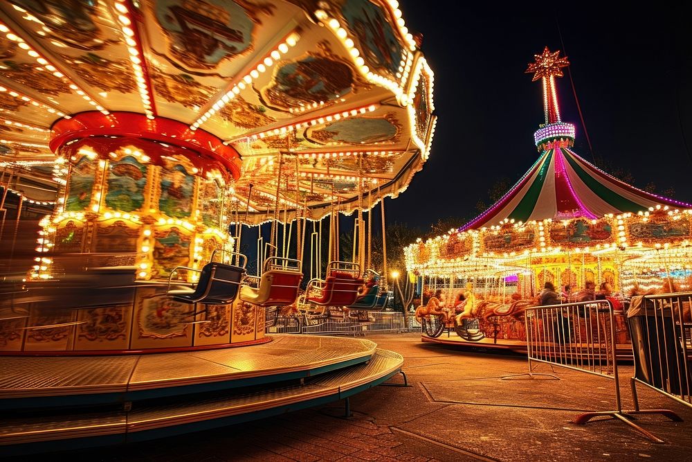 Festival fair carousel fun merry-go-round.