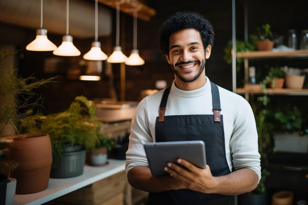 Woman working adult small business.