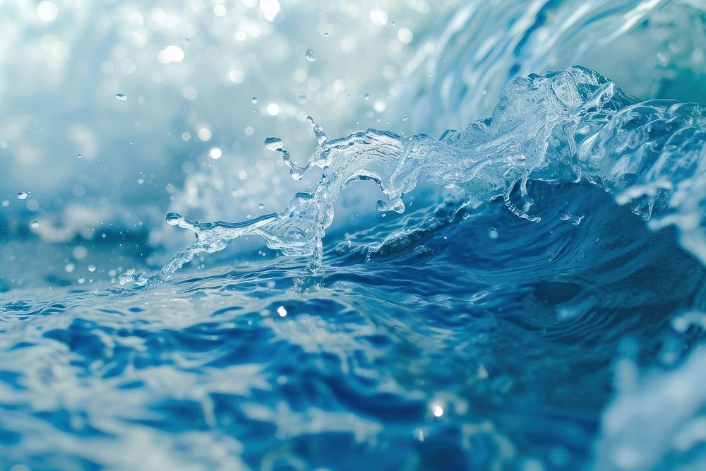 Abstract blue color water wave outdoors nature ocean.
