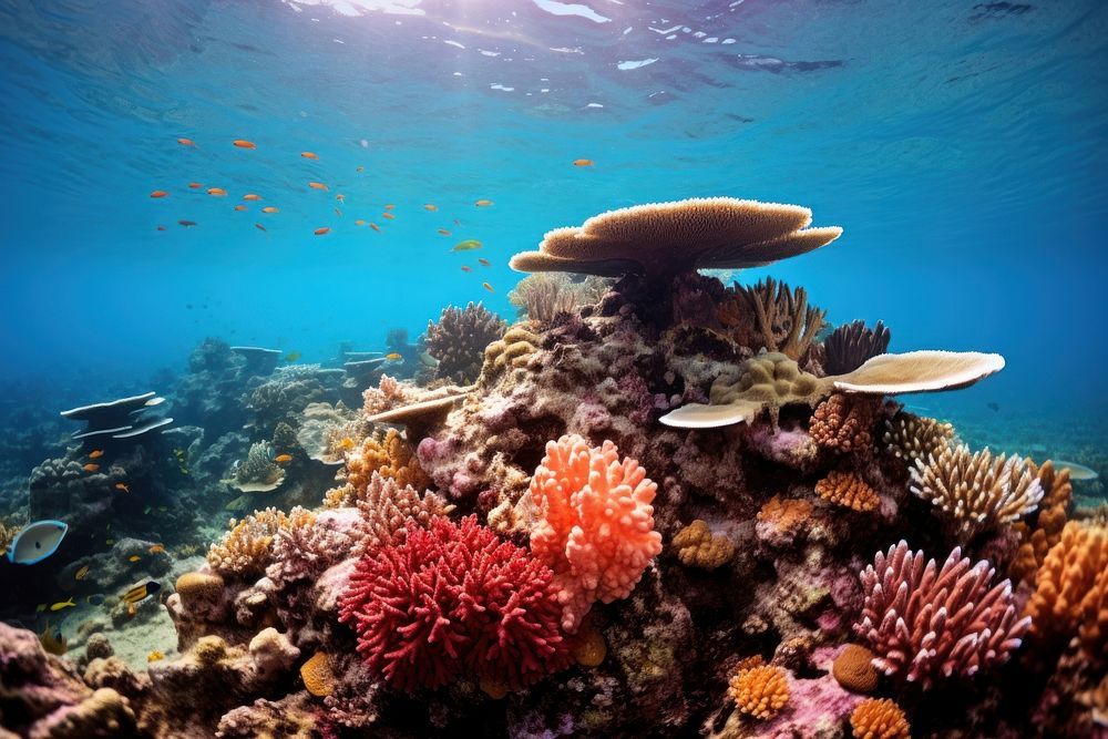 Beautiful coral reef ocean sea underwater.