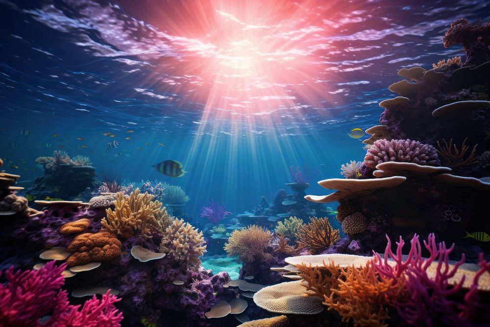Beautiful coral reef ocean sea underwater.