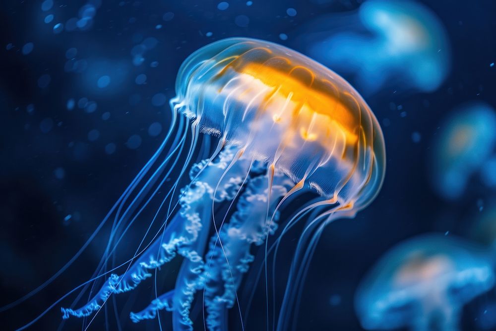 Jellyfish under the sea animal invertebrate translucent.