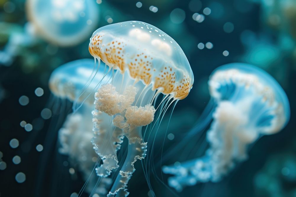 Jellyfish under the sea animal invertebrate transparent.