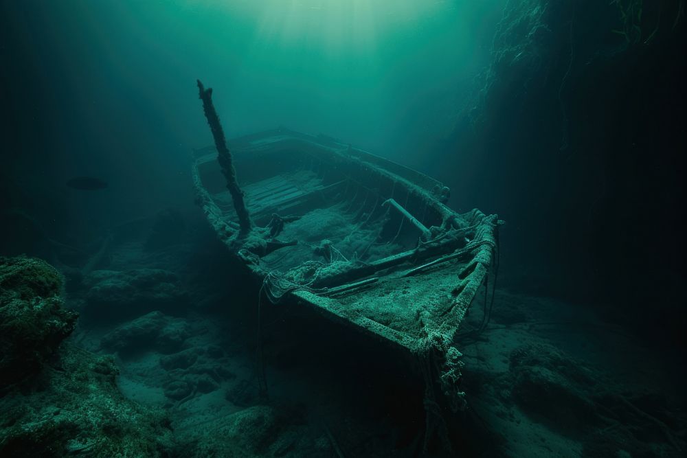 The underwater remains shipwreck outdoors vehicle.