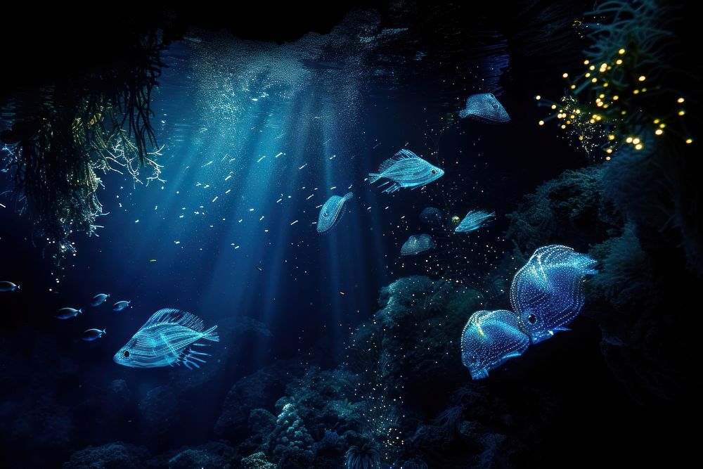 The deepest zone of the ocean sea underwater aquarium.